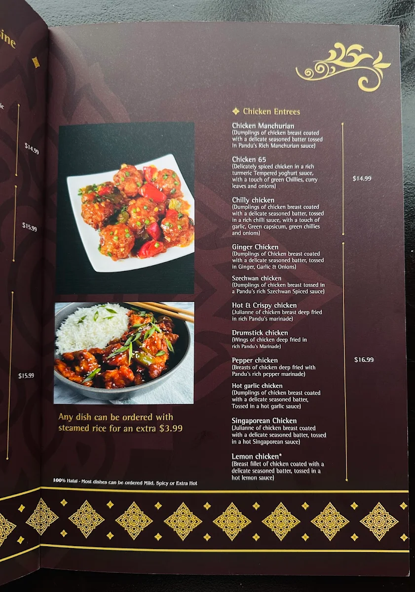 Menu, Pandu's - Footscray