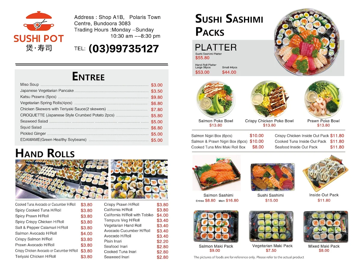 Menu, Sushi Pot 煲寿司