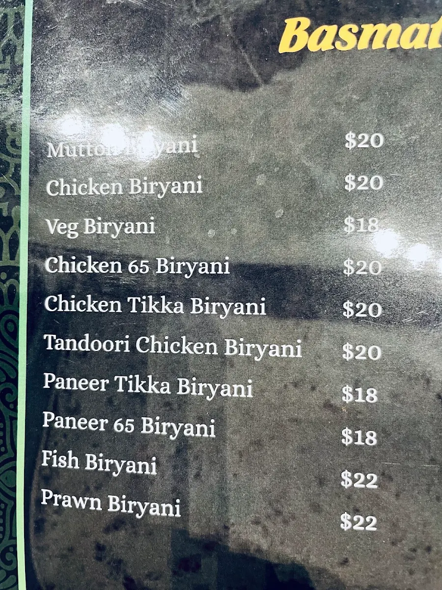 Menu, Pista house Bellavista
