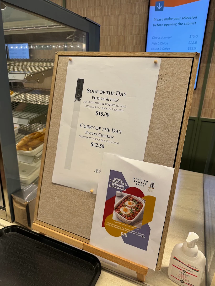Menu, Port Arthur Historic Site Cafe