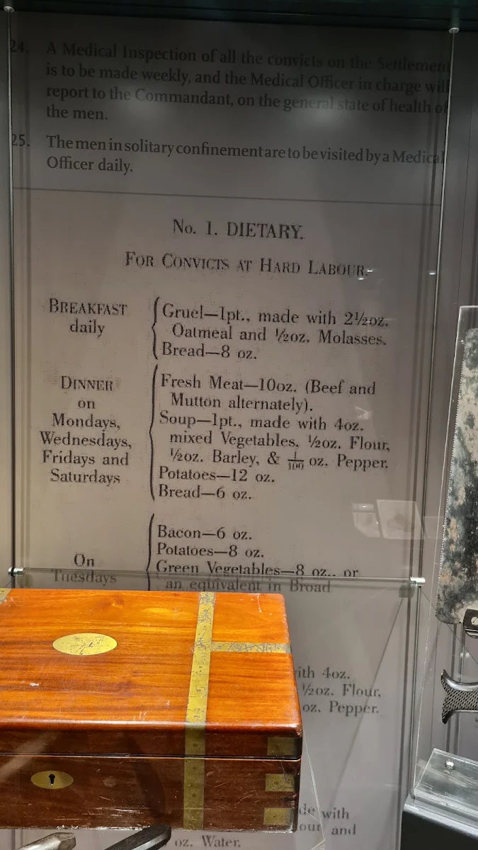 Menu, Port Arthur Historic Site Cafe