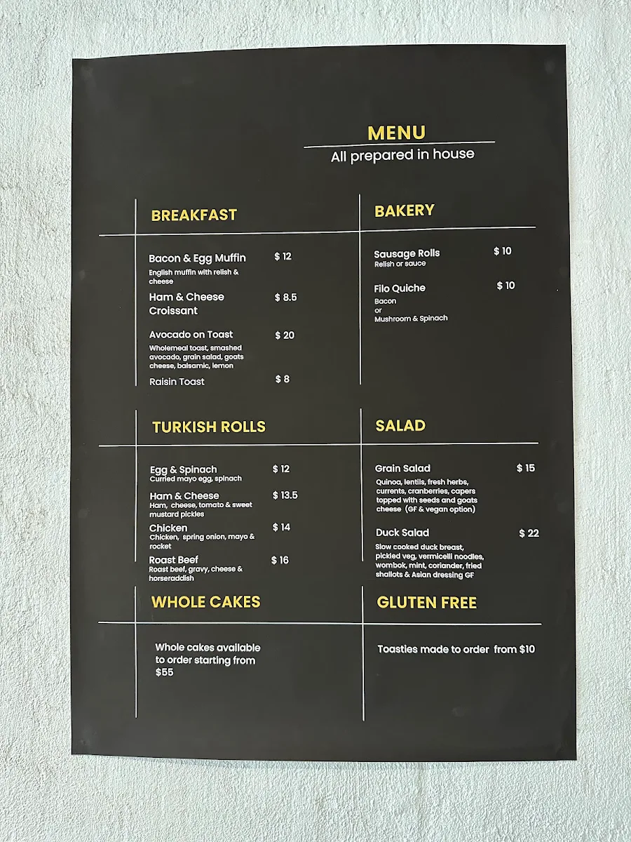 Menu, Hepburn Hamper Co