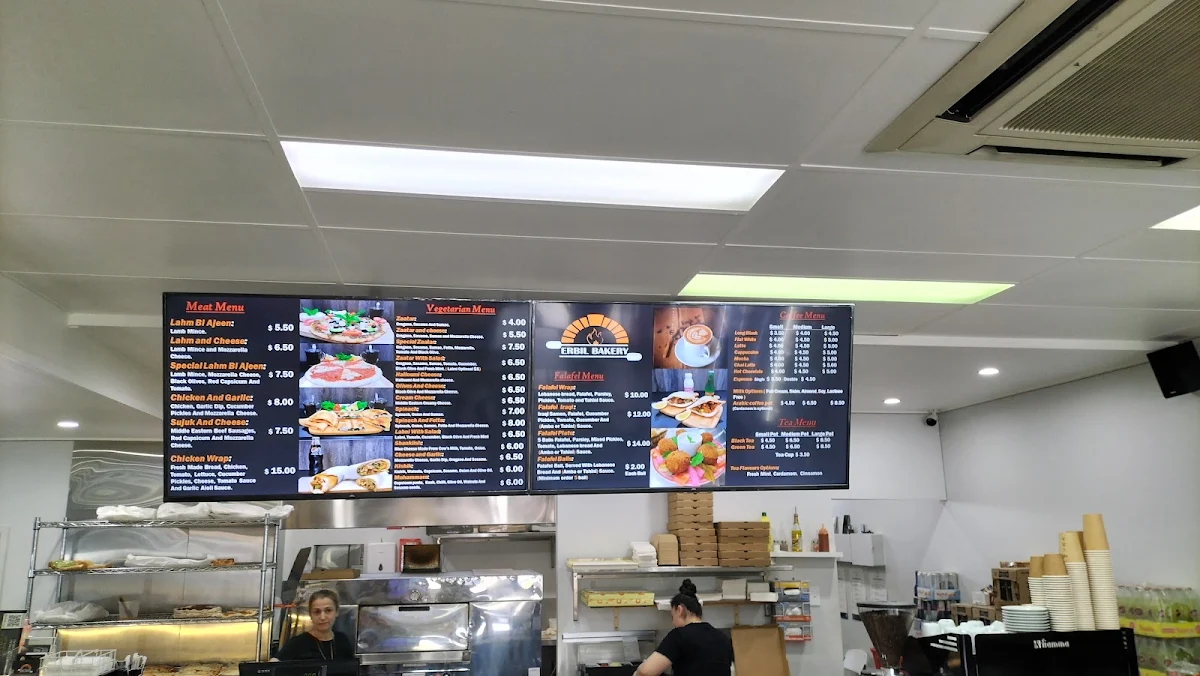 Menu, Erbil Bakery Pty Ltd