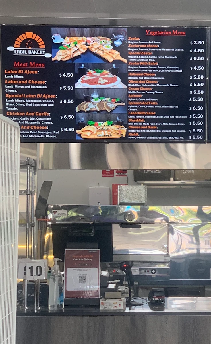 Menu, Erbil Bakery Pty Ltd