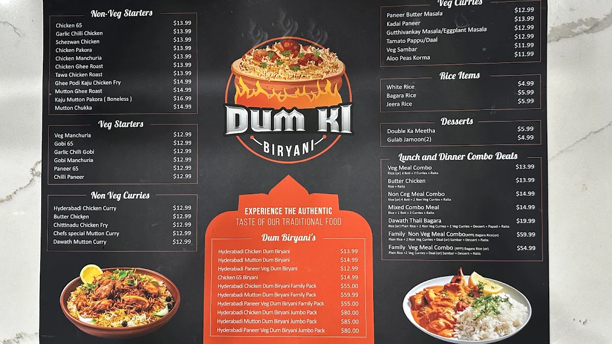Menu, Dum Ki Biryani