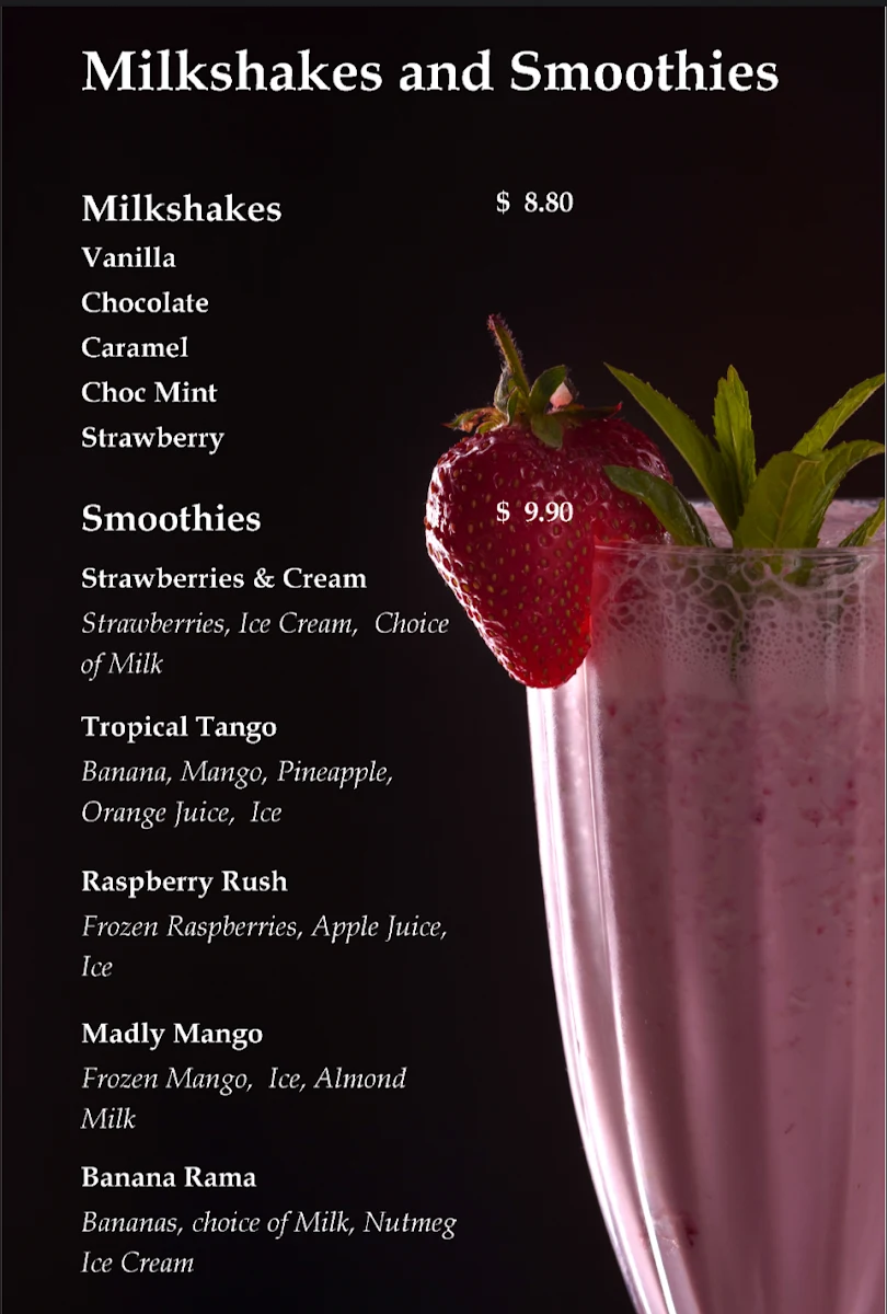 Menu, Christine's Food Services