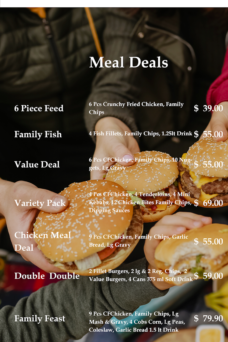Menu, Christine's Food Services
