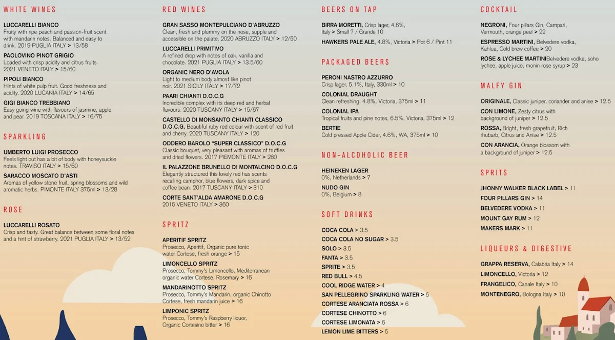 Menu, San Marzano Pizzeria / Salumi Bar