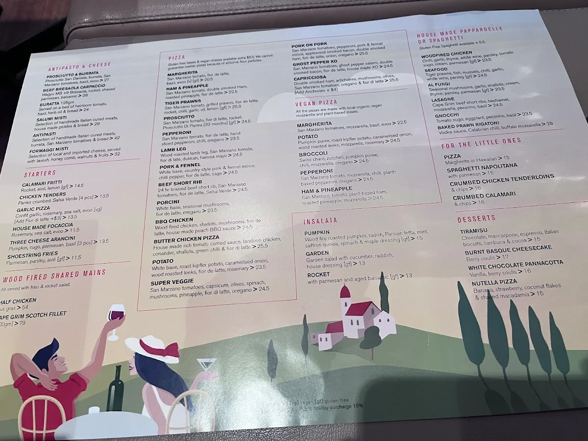 Menu, San Marzano Pizzeria / Salumi Bar
