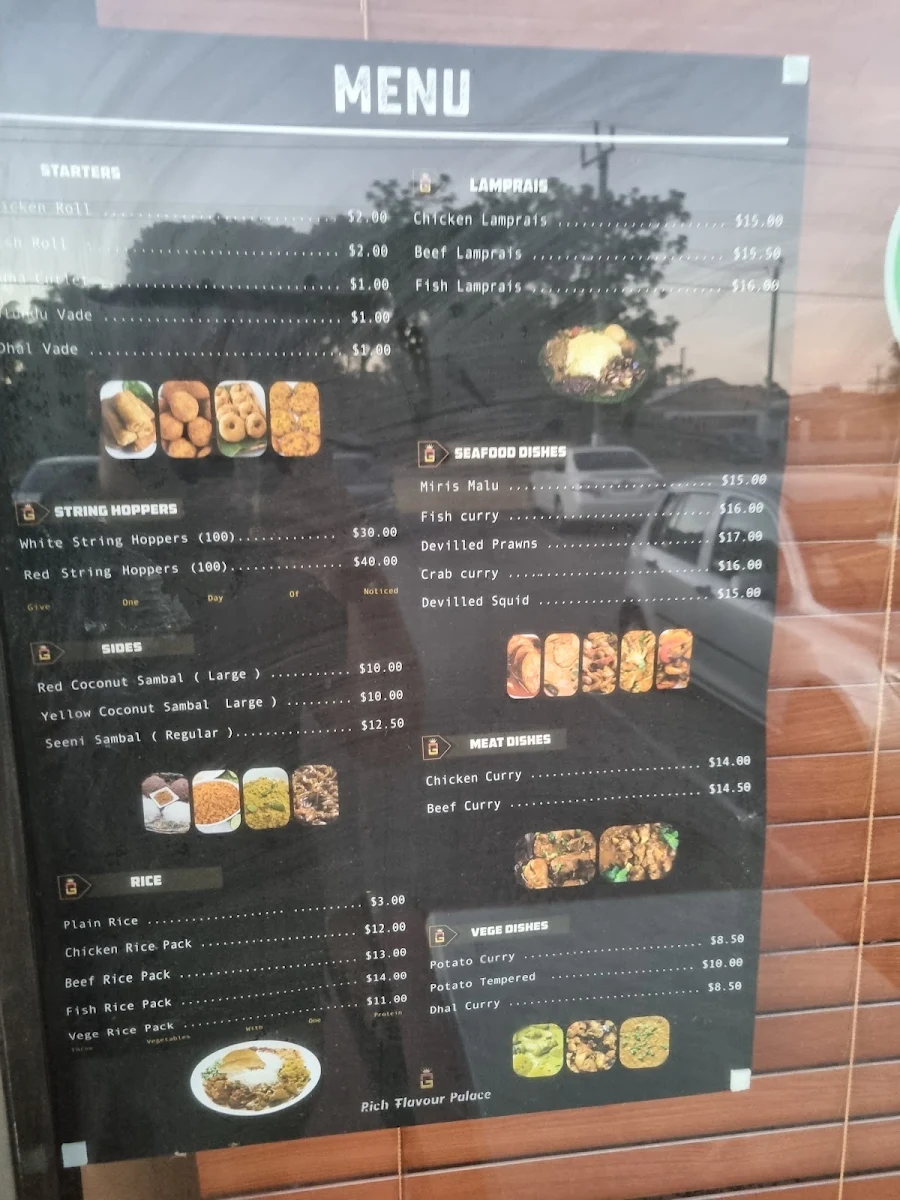 Menu, JM Burgers Shelley