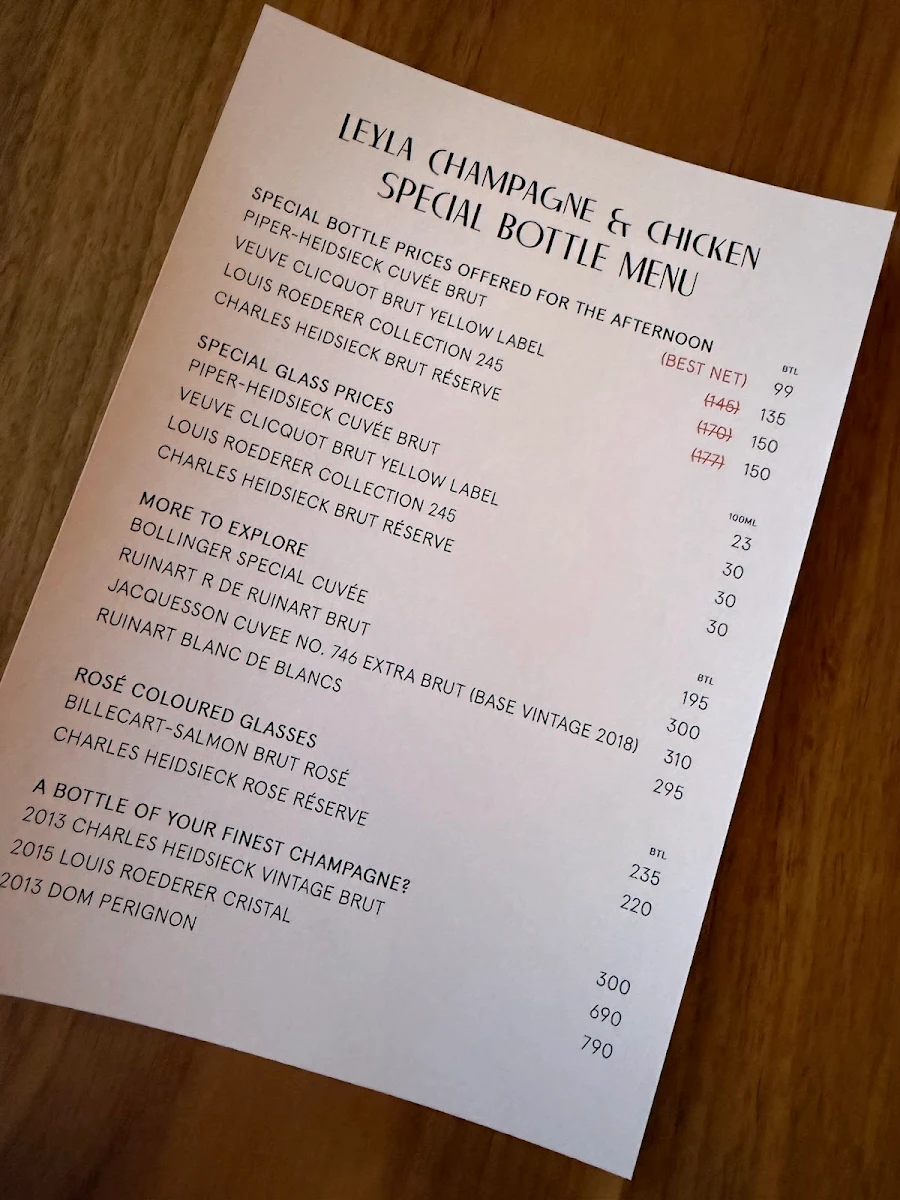Menu, Leyla Bar