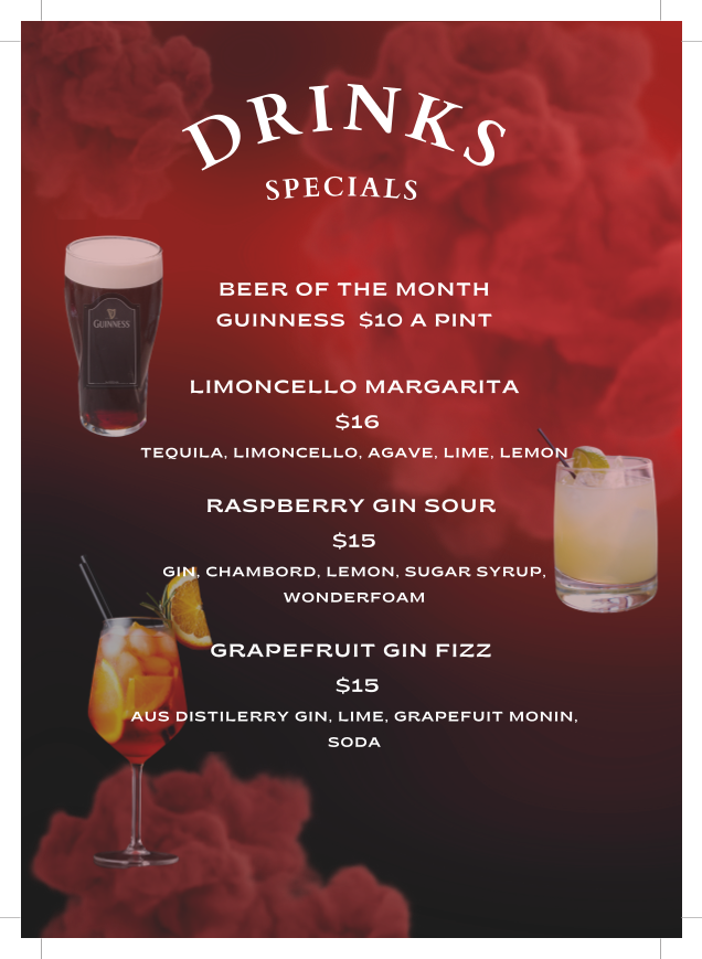 Menu, Two40Three Bar&Grill Morley