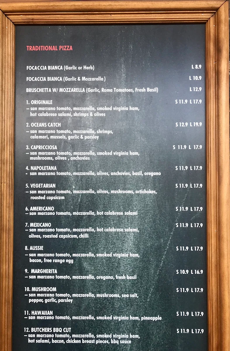 Menu, Queen Caterina Pizza e Birra