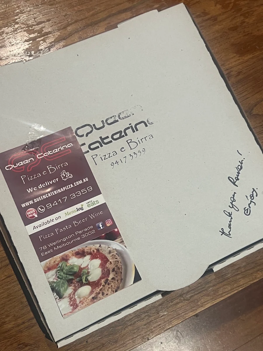 Menu, Queen Caterina Pizza e Birra