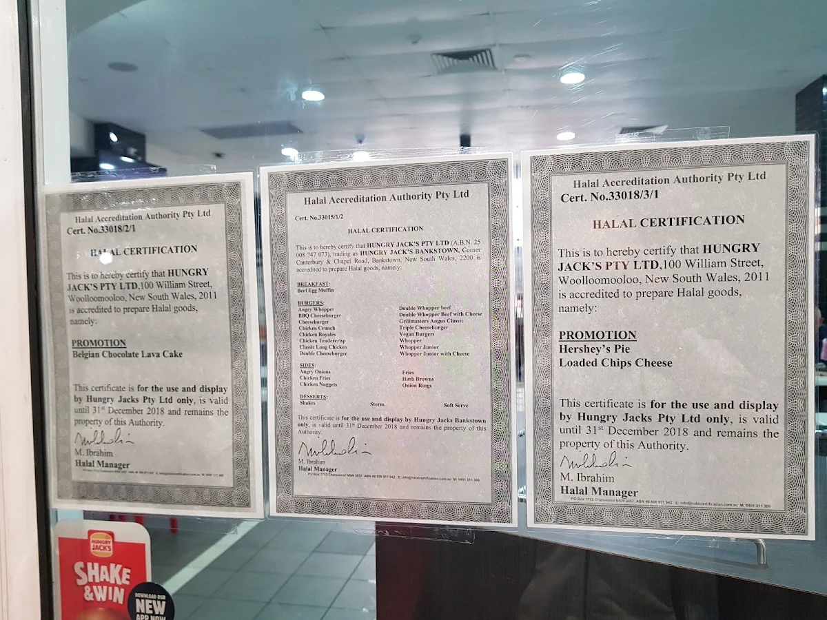 Menu, Hungry Jack's Burgers Bankstown Christies