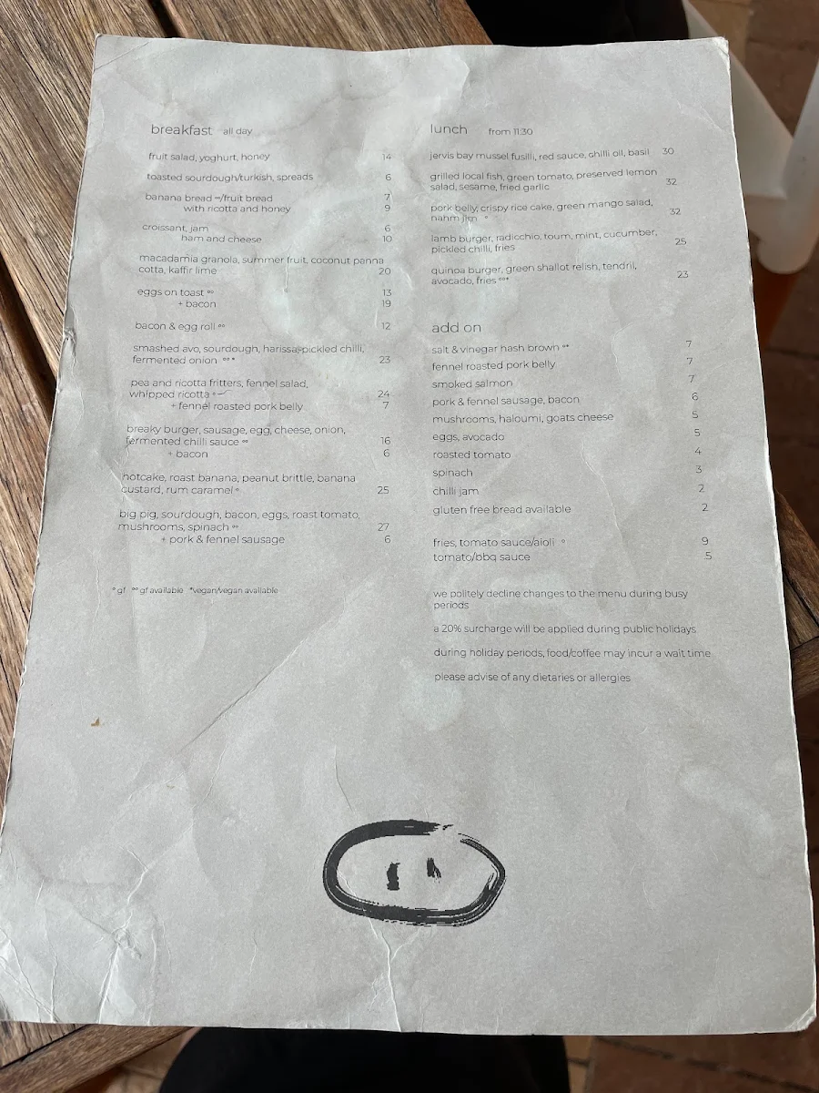 Menu, 5 Little Pigs