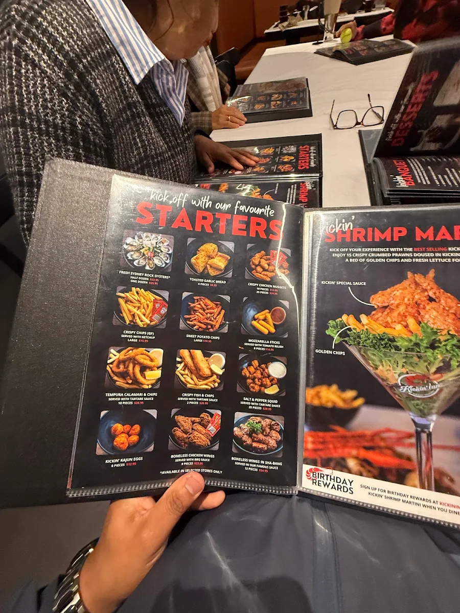 Menu, Kickin'Inn Broadmeadows