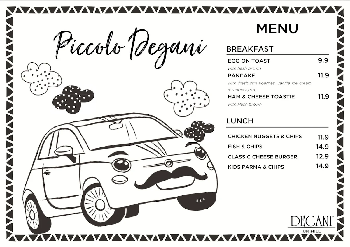 Menu, Degani Unihill, Bundoora