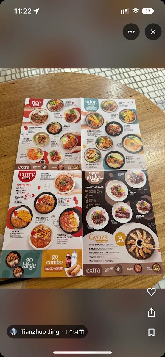 Menu, Rice Workshop (The University of Melbourne)