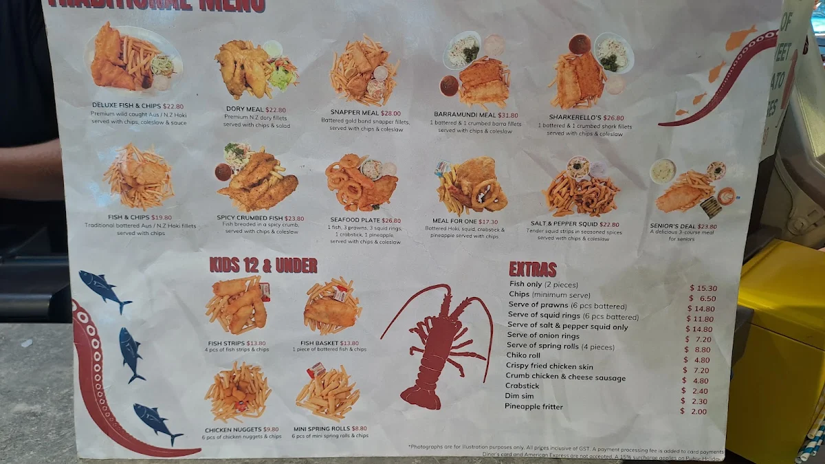 Menu, Cicerello's Mandurah