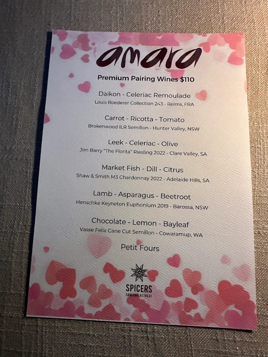 Menu, Amara
