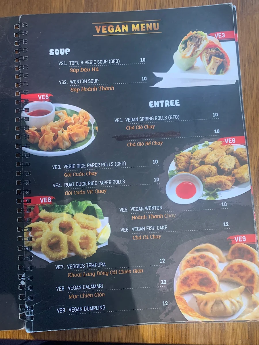 Menu, Nam Nam