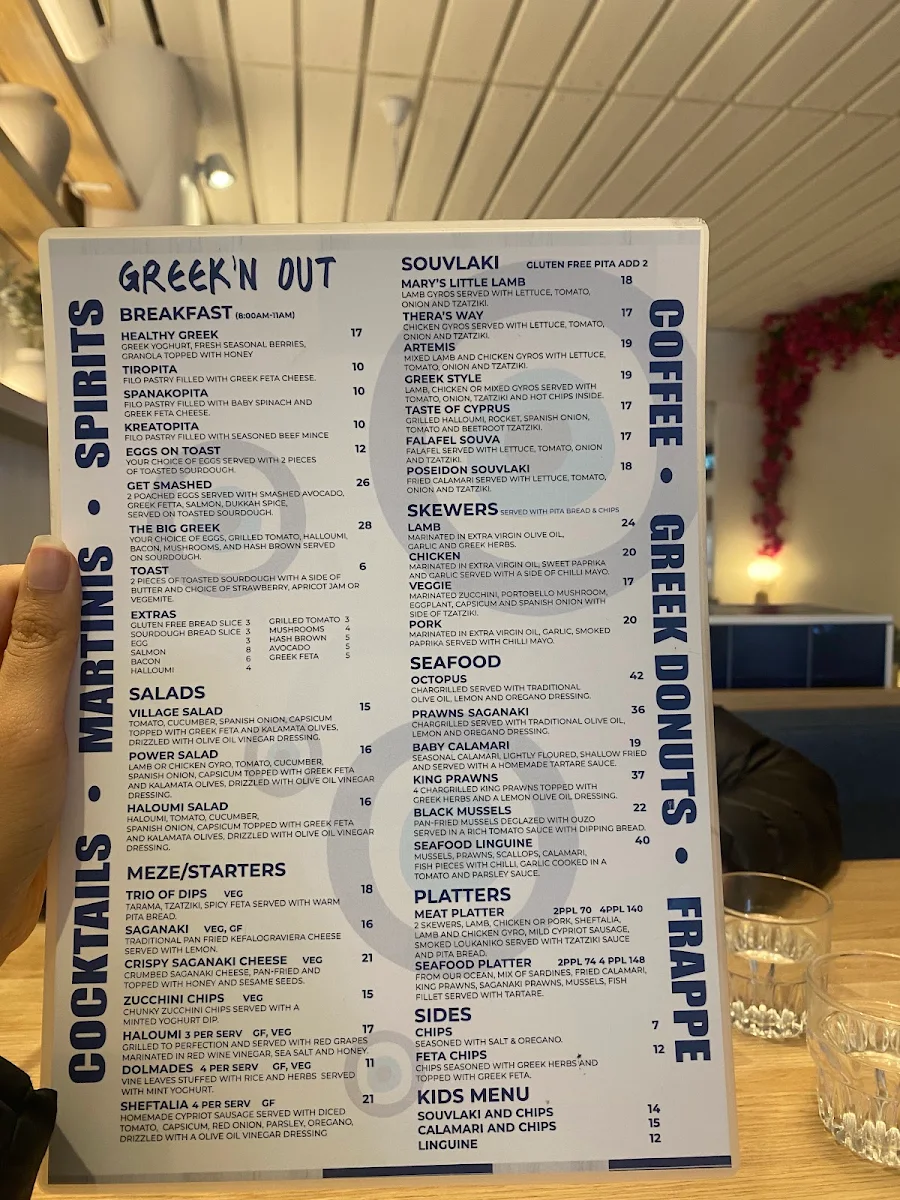 Menu, Greek’n Out