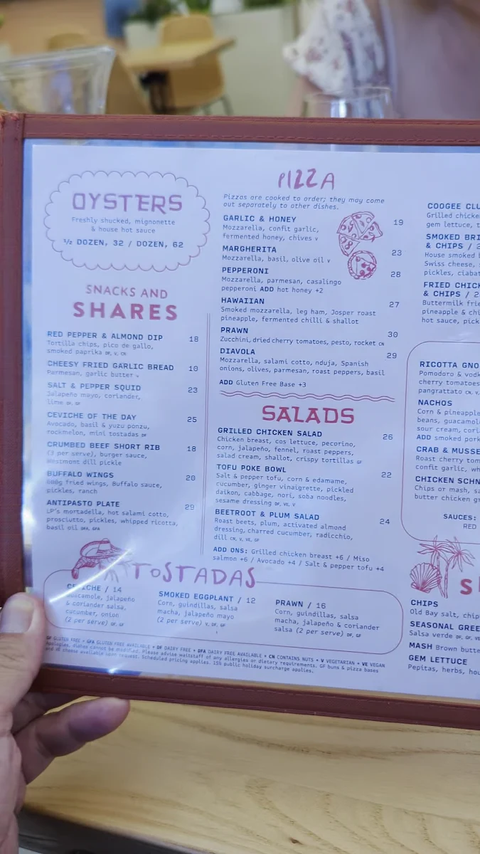 Menu, Beach Bar & Dining