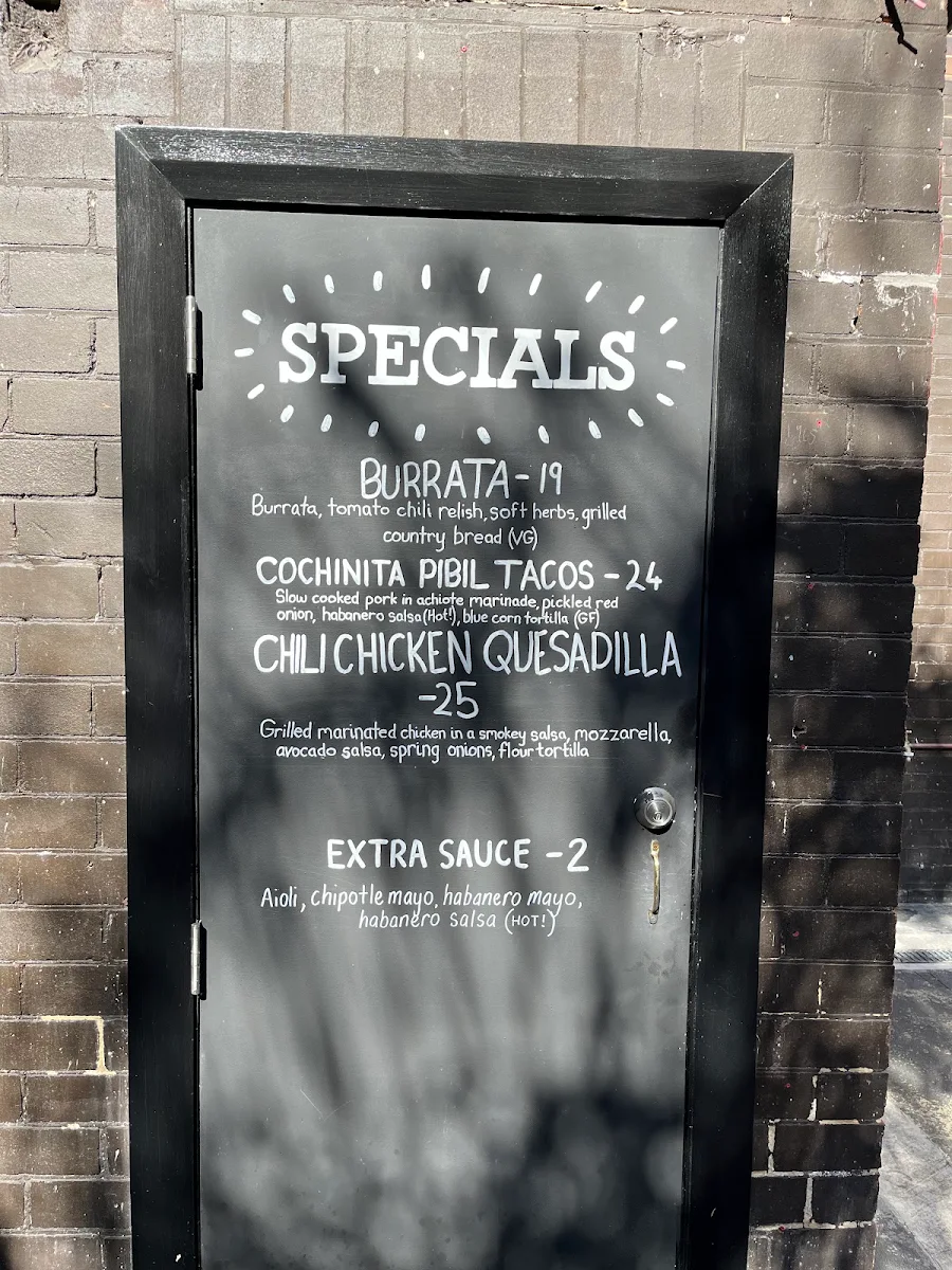 Menu, The Alex