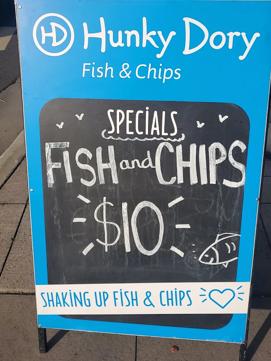 Menu, Hunky Dory Fish & Chips Highett