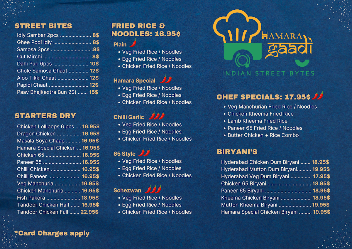 Menu, Hamara Gaadi Penrith