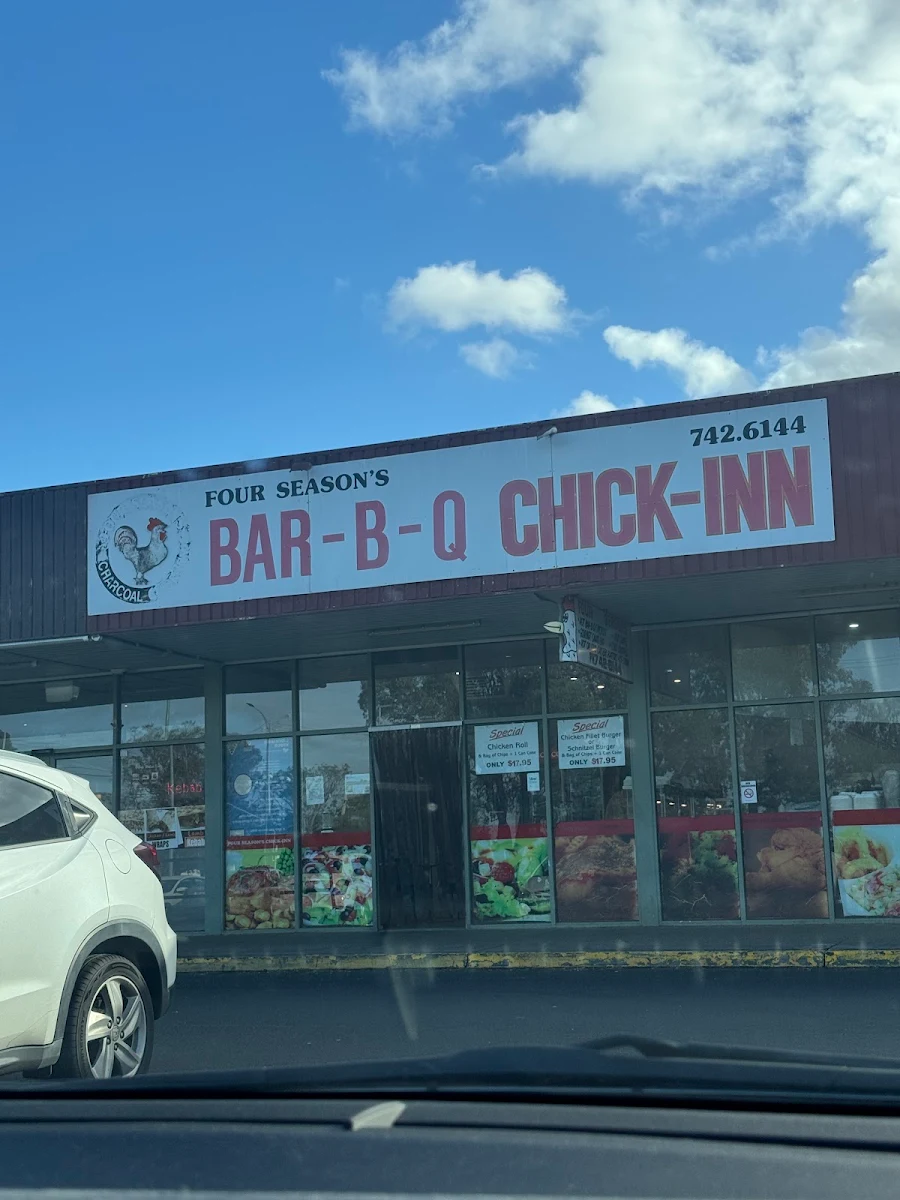 Menu, Four Season's Bar-B-Q Chick-Inn