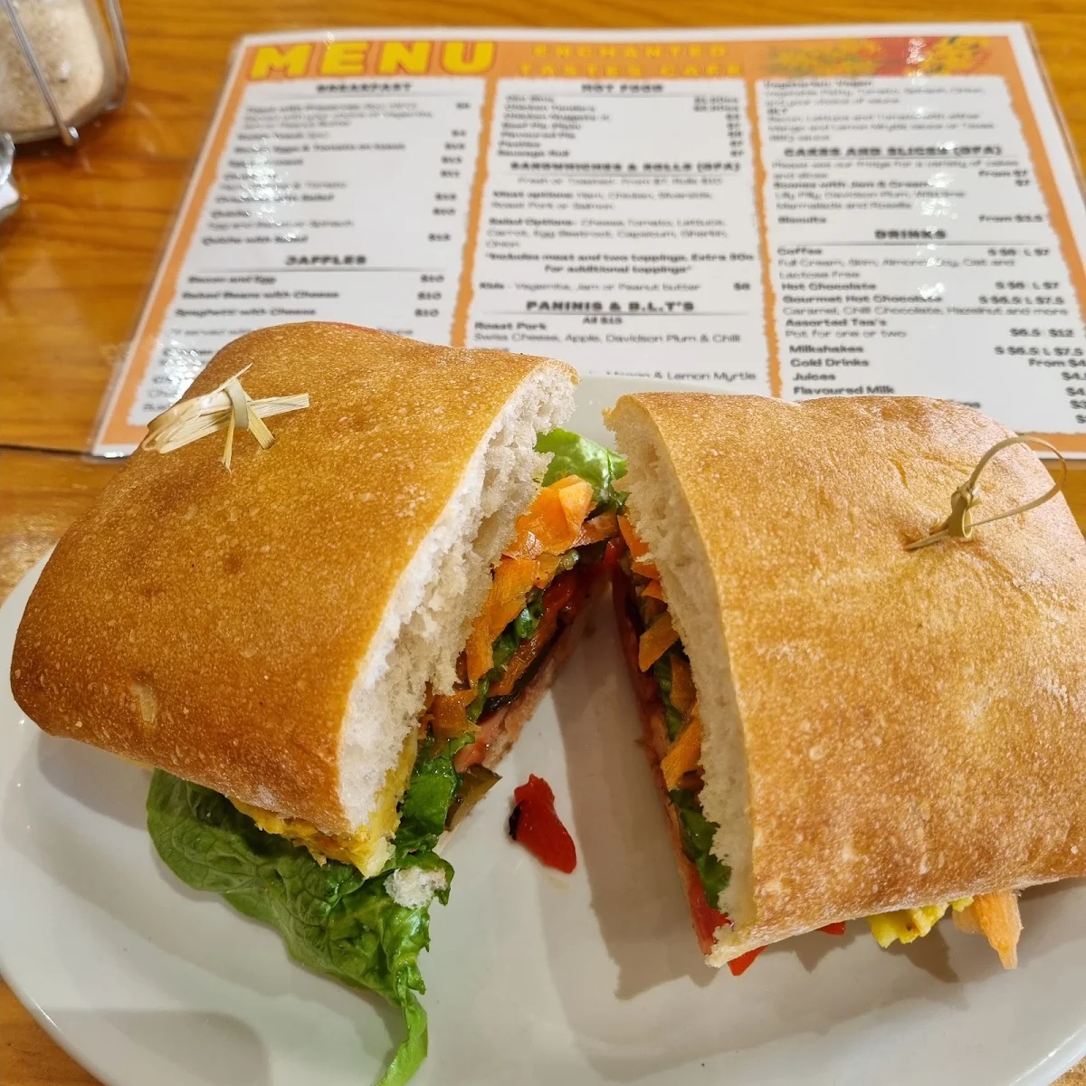 Menu, Enchanted Tastes Cafe
