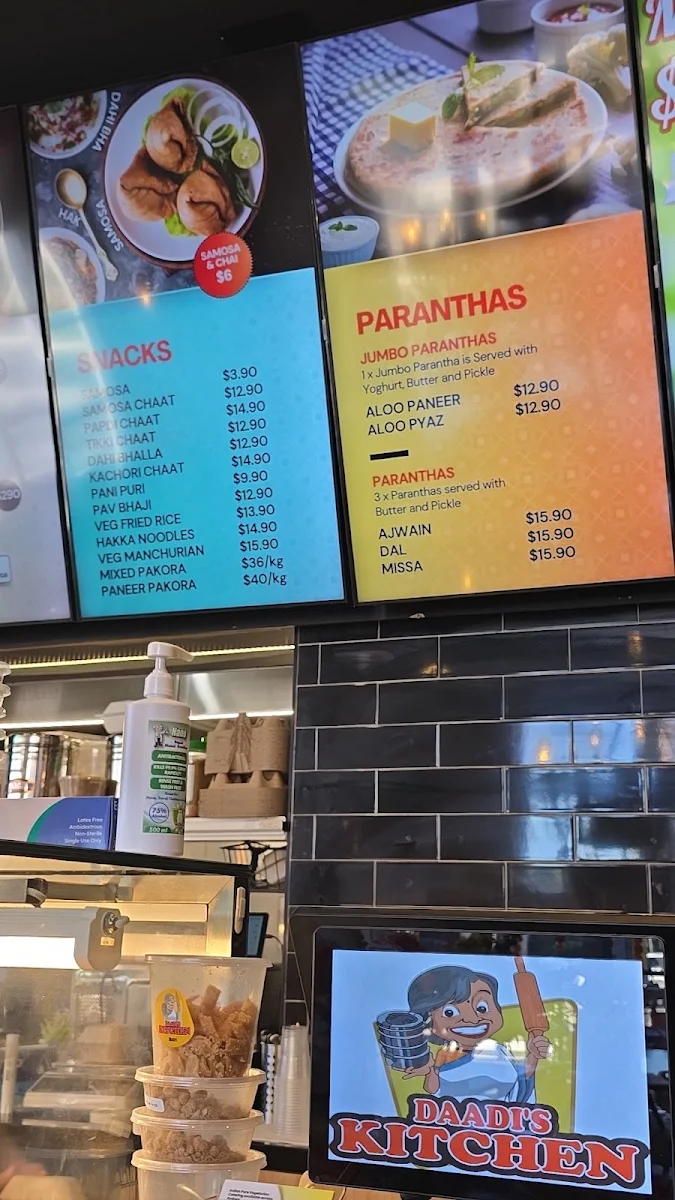 Menu, Daadi's Kitchen Parramatta