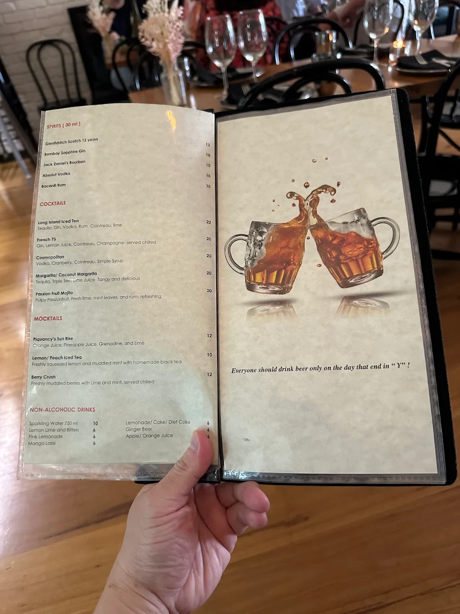 Menu, Piquancy