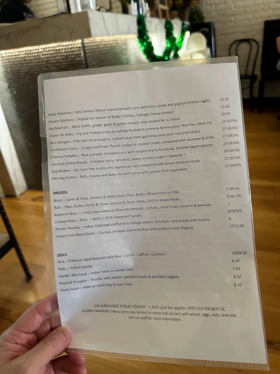Menu, Piquancy
