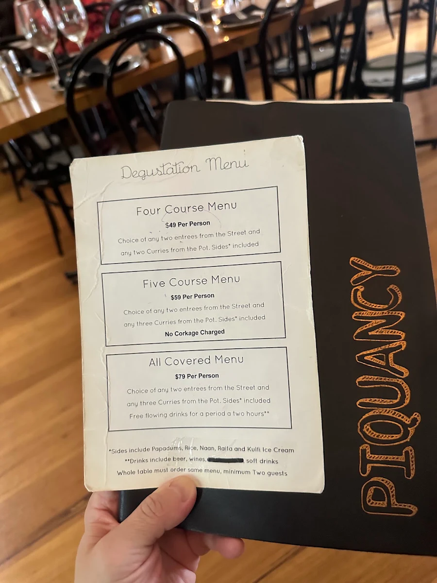 Menu, Piquancy