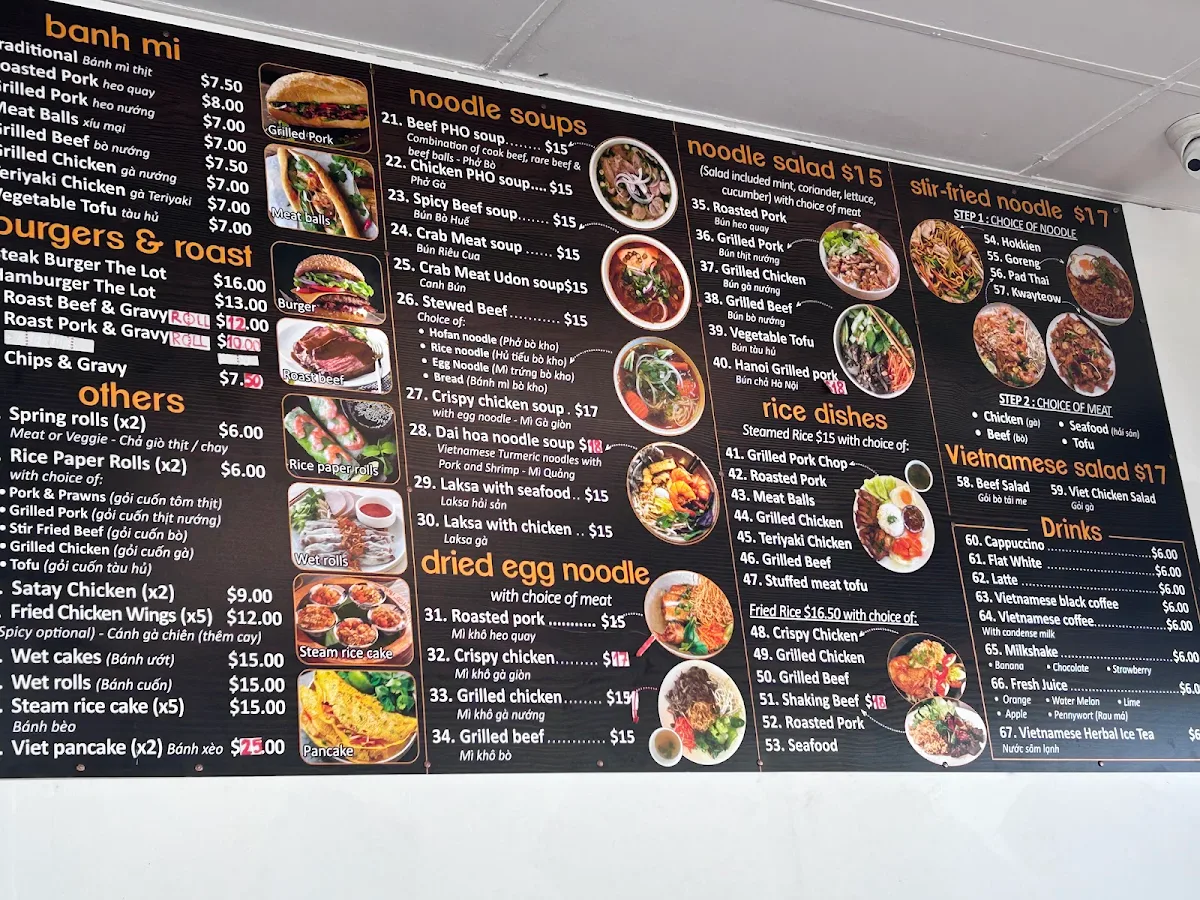 Menu, Dai Hoa Vietnamese Kitchen