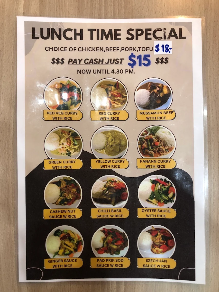 Menu, Yum Yum Thai