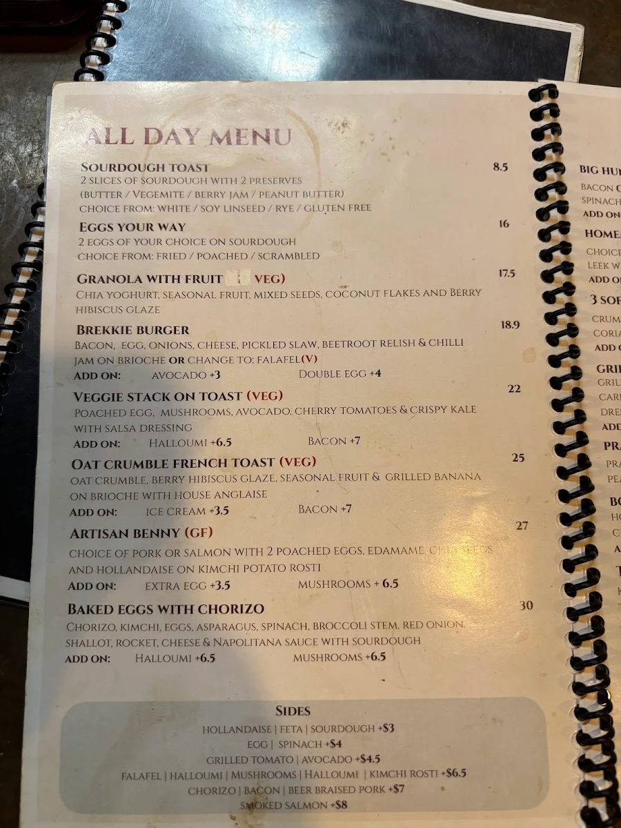 Menu, Blacksmith