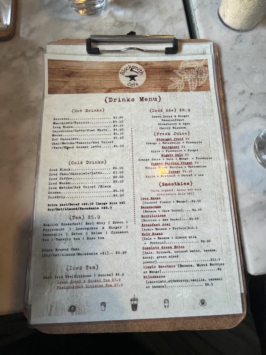 Menu, Blacksmith
