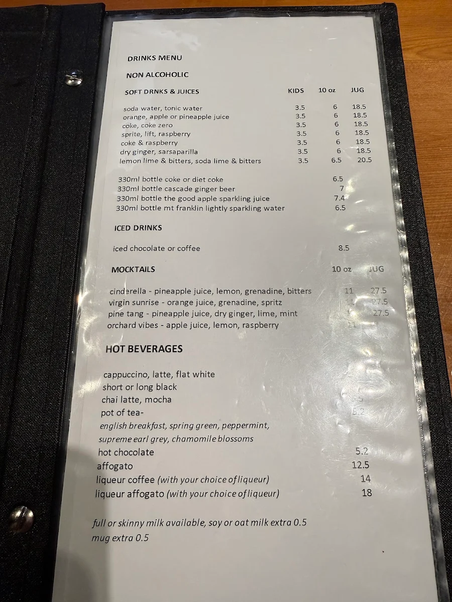 Menu, Jailhouse Grill