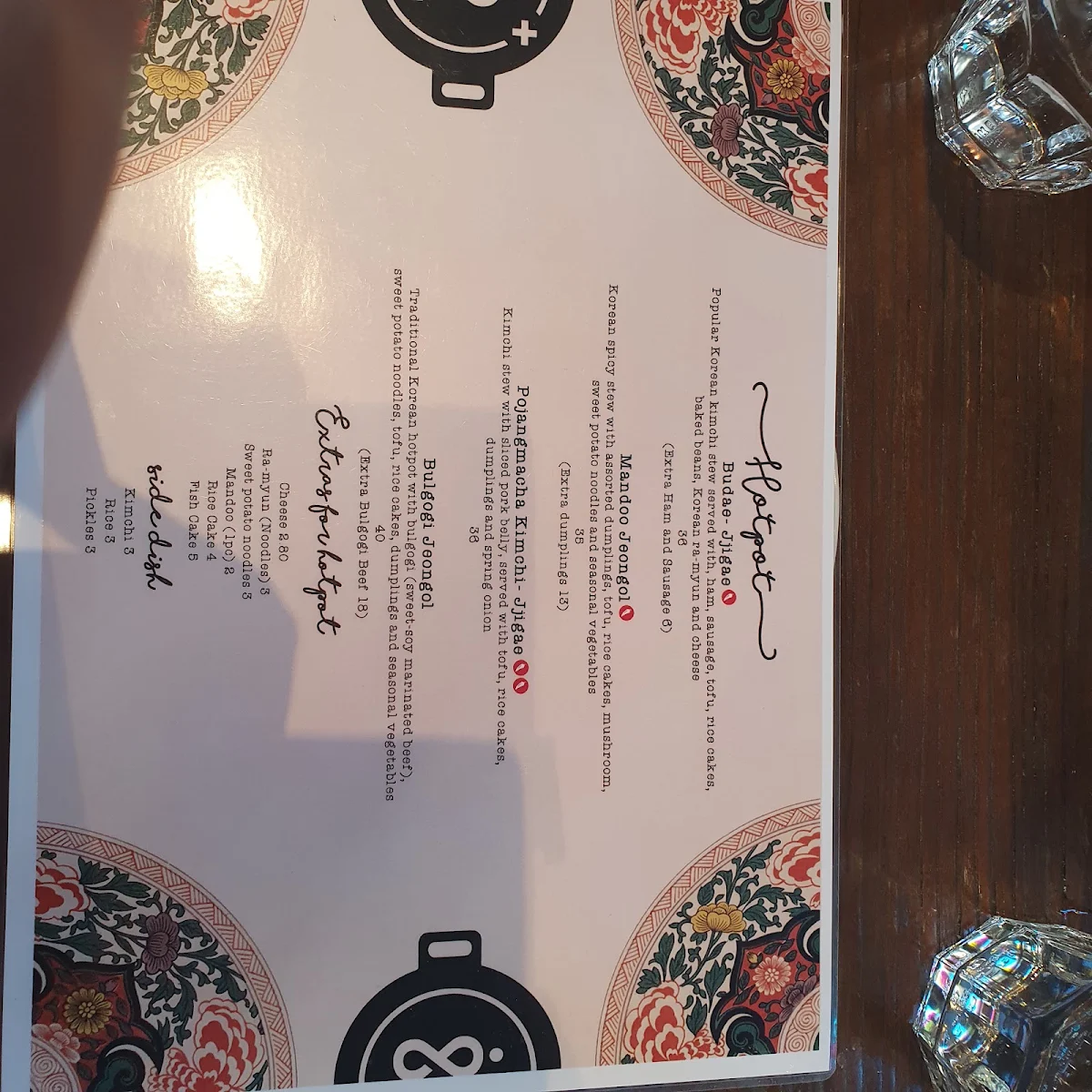 Menu, Plus 82 Pocha Korean restaurant
