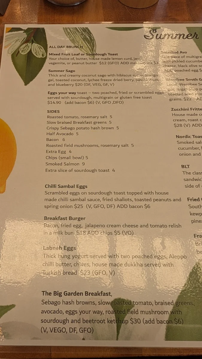 Menu, The Feasting Shed