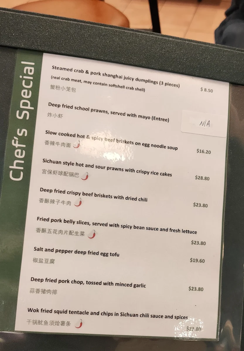 Menu, Angie's Kitchen Moonee Ponds