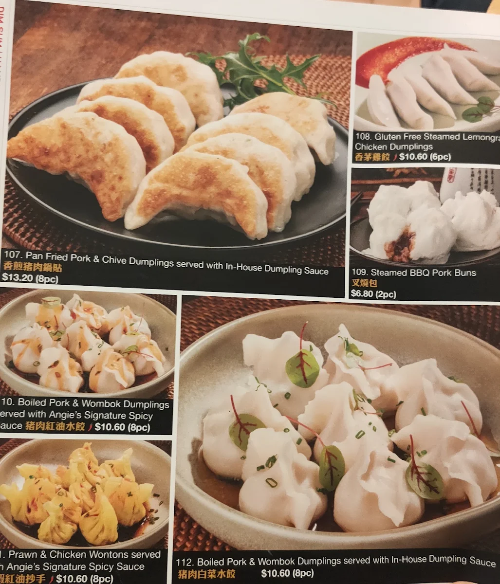 Menu, Angie's Kitchen Moonee Ponds