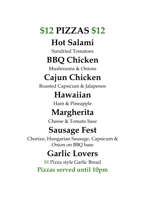 Menu, Exford Hotel