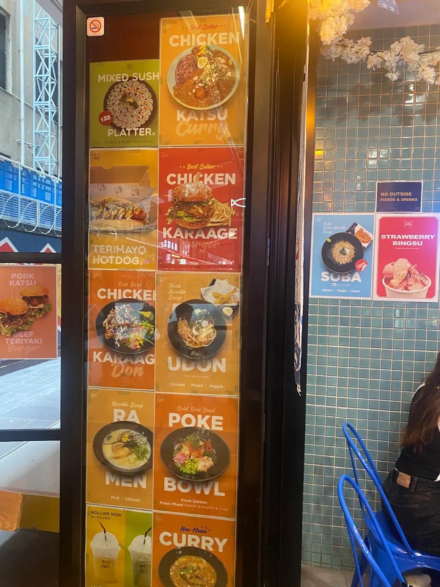 Menu, Rolling Nori Japanese Cafe
