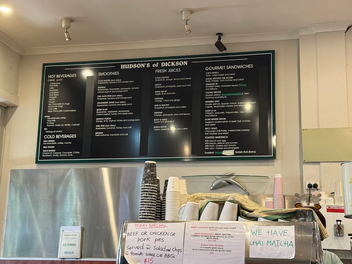 Menu, Hudsons of Dickson