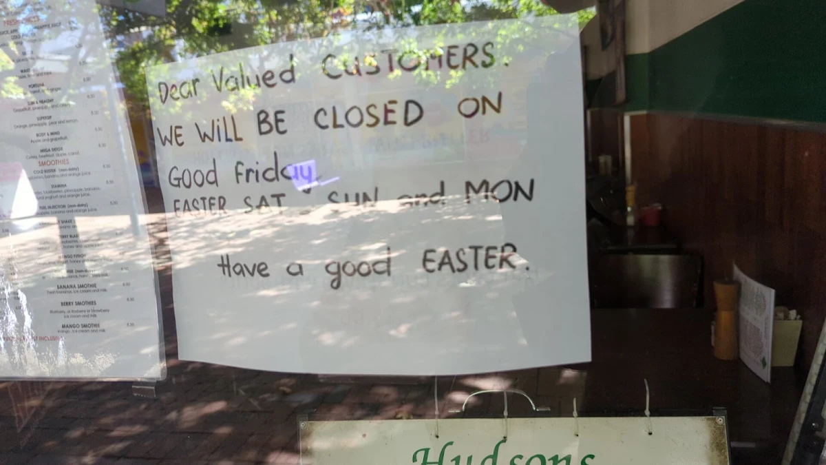 Menu, Hudsons of Dickson